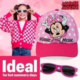 Disney Stitch Sunglasses Baseball Cap Girls Accessories Set Summer Lightweight Sun Hat UV400 Kids Sunglasses Beach Holiday