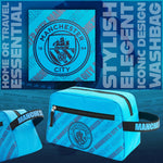 Manchester City F.C. Toiletry Bags for Men, Hanging Wash Bag with Zipped Pocket - Get Trend