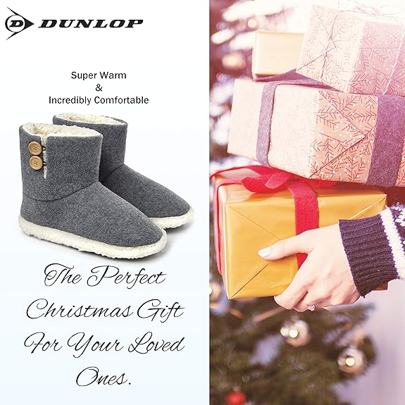 Dunlop Men's Slippers - Boot Slippers for Men - Get Trend