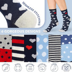 Tom Franks Ladies 6 Pack Design Cotton Rich Socks One Size - Get Trend