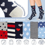 Tom Franks Ladies 6 Pack Design Cotton Rich Socks One Size - Get Trend