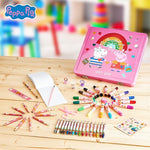 Peppa Pig Kids Art Set Crafts Drawing and Painting Sets for Children Travel Case 40 Plus Pieces - Get Trend