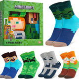 Minecraft Boy's Calf Socks Multipack