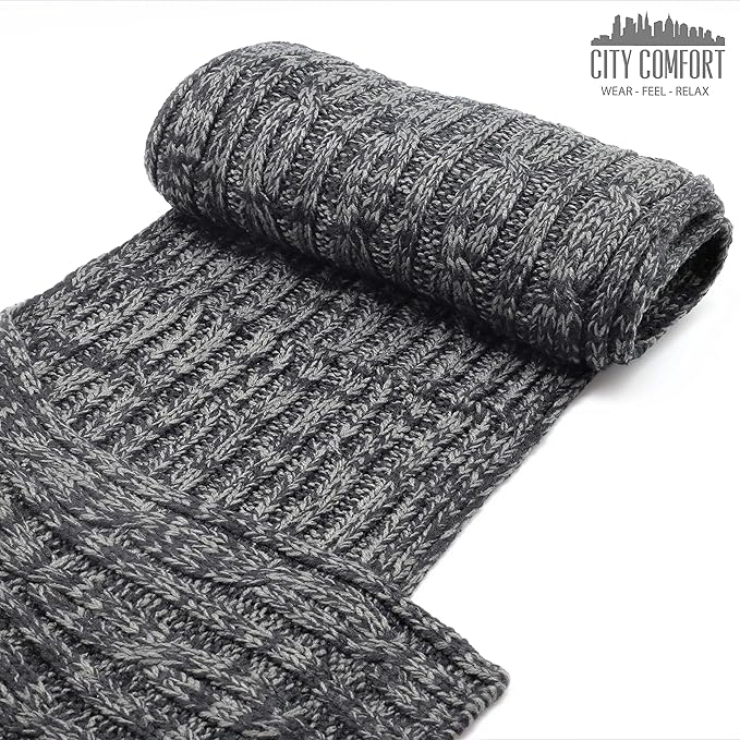 CityComfort Mens Knitted Scarf, Soft Cosy Winter Neck Scarf - Gifts for Men - Get Trend