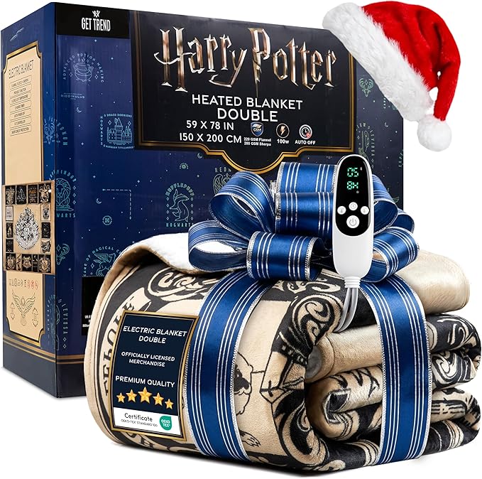 Harry Potter Electric Blanket 130x160cm, Single Size Soft & Luxurious Sherpa Fleece Heated Blanket - Get Trend