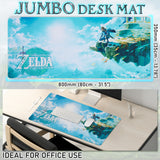 ZELDA Gaming Mouse Pad - Large Desk Mat 80 x 35cm Non Slip Home Office Desk - Get Trend