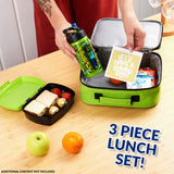 Minecraft Insulated Kids Lunch Bag Lunch Box and Kids Water Bottle 420ml, 3 Piece Set