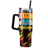 Pokemon Insulated Tumbler with Straw and Lid, Double Walled 940ml - Kids Gifts