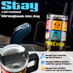 Pokemon Insulated Tumbler Travel Mug 940ml/33oz Anime Water Bottle with Straw & Handle - Get Trend