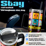 Pokemon Insulated Tumbler Travel Mug 940ml/33oz Anime Water Bottle with Straw & Handle - Get Trend