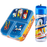 Sonic The Hedgehog Lunch Box Set for Kids Multiple Snack Compartments and Water Bottle