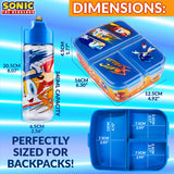 Sonic The Hedgehog Lunch Box Set for Kids Multiple Snack Compartments and Water Bottle