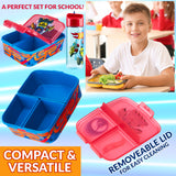 Hot Wheels Kids Lunchbox with Compartments & Water Bottle for School, Day Trips