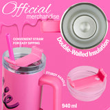 Barbie Insulated Tumbler with Straw and Lid, Double Walled 940ml - Gifts for Her