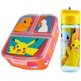 Pokemon Kids Lunchbox with Compartments and Water Bottle for School or Day Trips