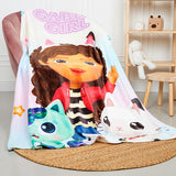Gabby's Dollhouse Fleece Bed Blanket for Kids Super Soft Blanket Fleece Throws 150 x 130cm Warm Blankets - Gifts for Girls - Get Trend