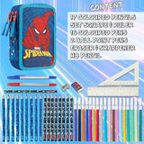 Marvel Boy's Pencil Case, Pencil Case with Compartments Filled School SupplieS