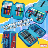 Marvel Boy's Pencil Case, Pencil Case with Compartments Filled School SupplieS