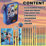 Naruto Pencil Case with Stationery Included School Supplies Filled Large Pencil Case
