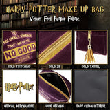 Harry Potter Makeup Bag for Women, Teenagers, Girls - Velvet Hogwarts Cosmetic Bags