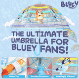 Bluey Stick Umbrella, Clear Dome Lightweight Kids Umbrella - Get Trend