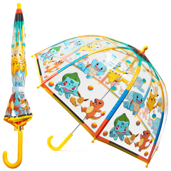 Pokemon Stick Umbrella, Clear Dome Lightweight Kids Umbrella