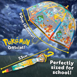 Pokemon Stick Umbrella, Clear Dome Lightweight Kids Umbrella - Get Trend