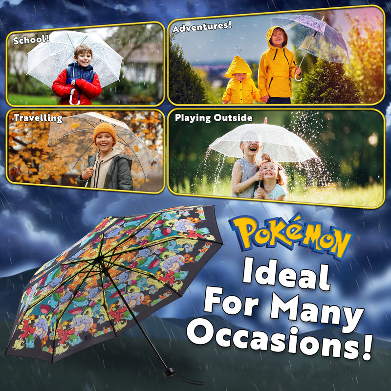 Pokemon Folding Umbrella, Telescopic Lightweight Umbrella - Get Trend