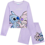 Disney Stitch Girls Tracksuit Set for Kids Teenagers 2 Pcs Crewneck Sweatshirt & Jogger Shorts - Get Trend