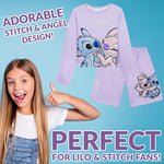 Disney Stitch Girls Tracksuit Set for Kids Teenagers 2 Pcs Crewneck Sweatshirt & Jogger Shorts - Get Trend
