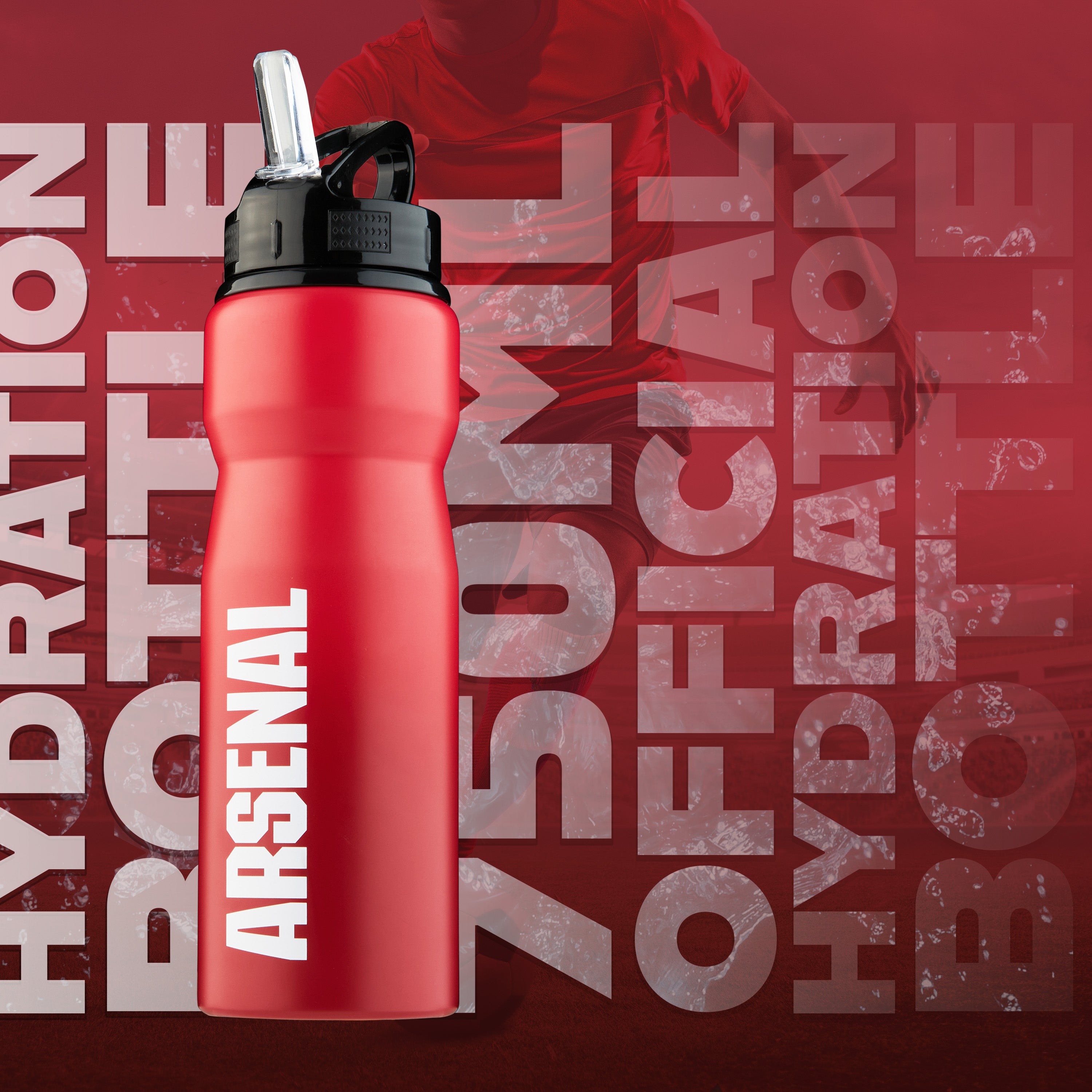 Arsenal F.C. Water Bottle with Straw - Metal Water Bottle for Football Fans - Get Trend