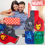 Marvel Hot Water Bottle with Fleece Cover - 1.7 or 2 Litre Capacity Rubber Hot Water Bag Long - Cosy Gifts for Men (Multi Avengers)