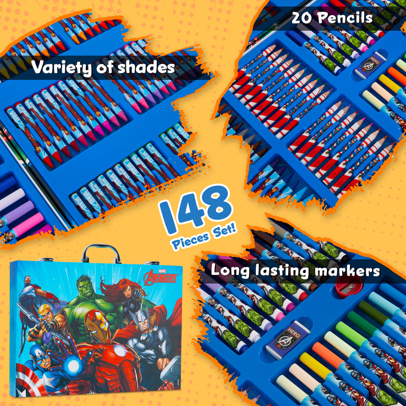 Marvel Avengers Art Set for Kids Colouring Pens Colouring Pencils - Multi Avengers