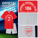 Arsenal F.C. Boys Pyjamas Set, T-Shirt & Shorts Nightwear - Get Trend