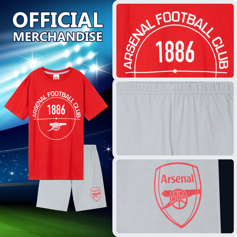 Arsenal F.C. Boys Pyjamas Set, T-Shirt & Shorts Nightwear