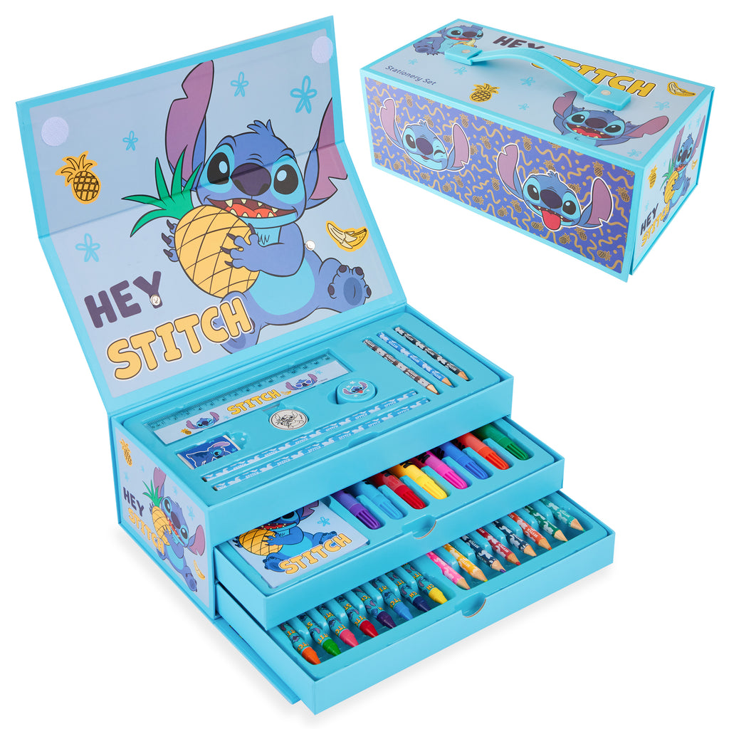 Disney Stitch Colouring Case for Kids, Art Case for Kids - Blue Stitch ...