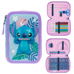 Disney Stitch Pencil Case 2 Compartments Filled Pencil Case - Get Trend