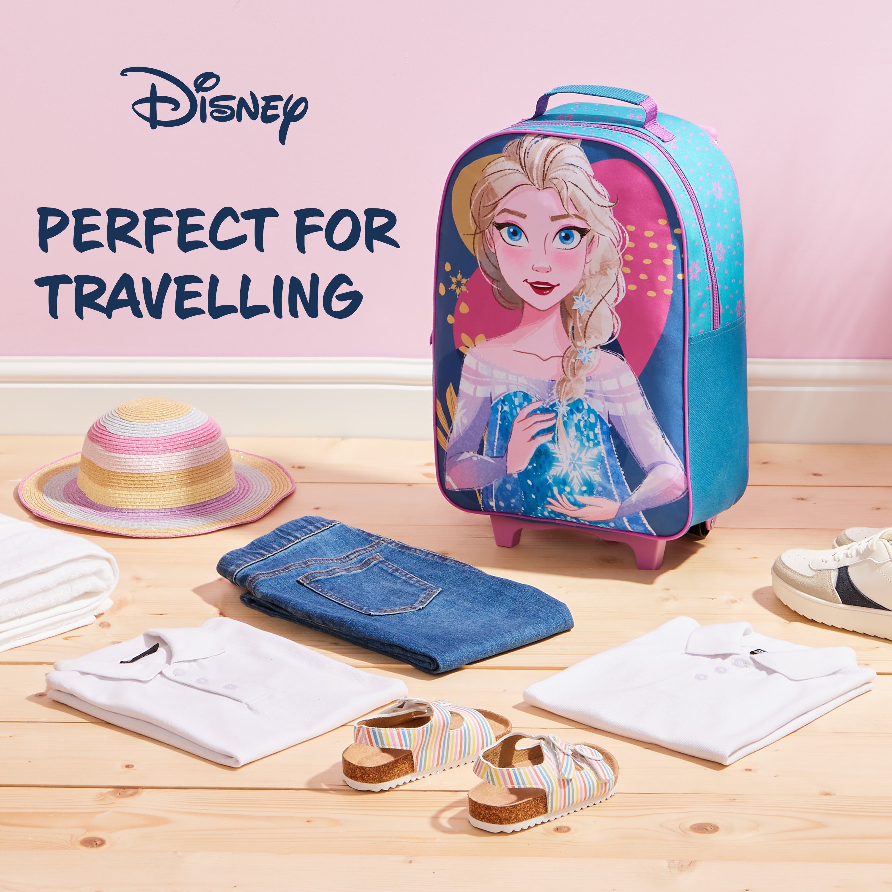 Disney Elsa Suitcase for Girls Carry On Travel Bag with Wheels  - Frozen - Get Trend