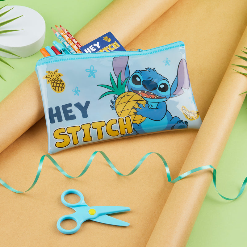 Disney Stitch Pencil Case with Stationery, Filled Pencil Case