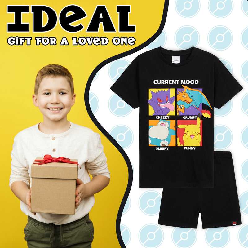 Pokemon Pyjamas for Kids,  T-Shirt and Shorts Summer PJs for Boys - Get Trend