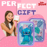 Disney Stitch Pencil Case 2 Compartments Filled Pencil Case - Get Trend