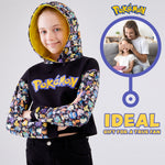 Pokemon Kids Hoodie for Girls, Cropped Pikachu Sweatshirt for Girls - Get Trend