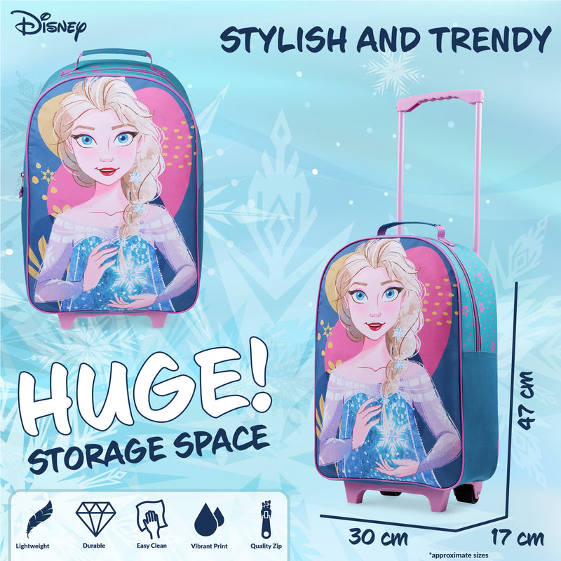 Disney Elsa Suitcase for Girls Carry On Travel Bag with Wheels  - Frozen
