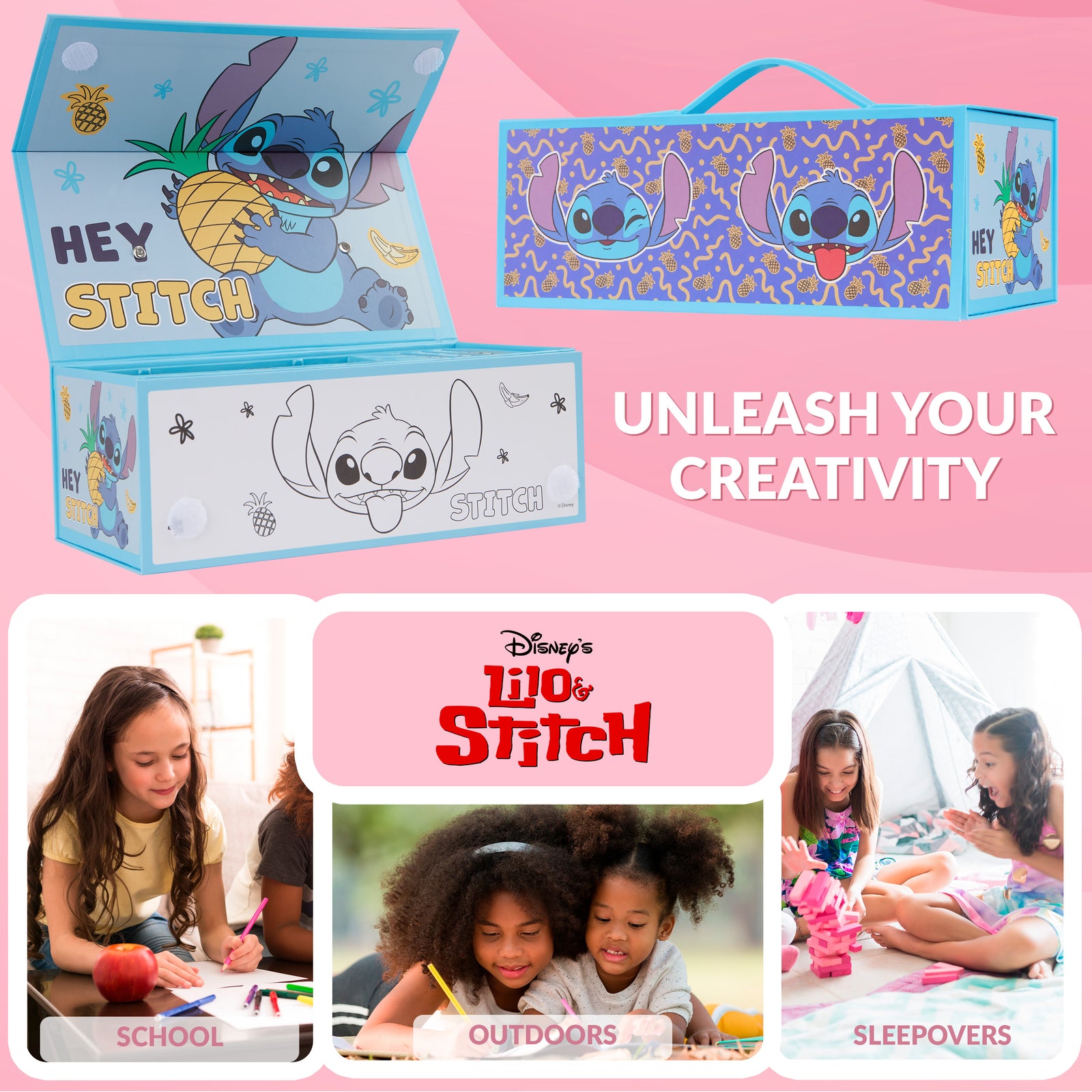 Disney Stitch Colouring Case for Kids, Art Case for Kids - Blue Stitch ...