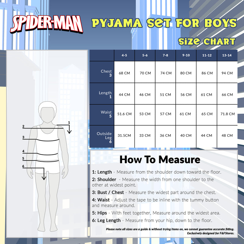 Marvel Boys Pyjamas, Spiderman Boys Pyjamas