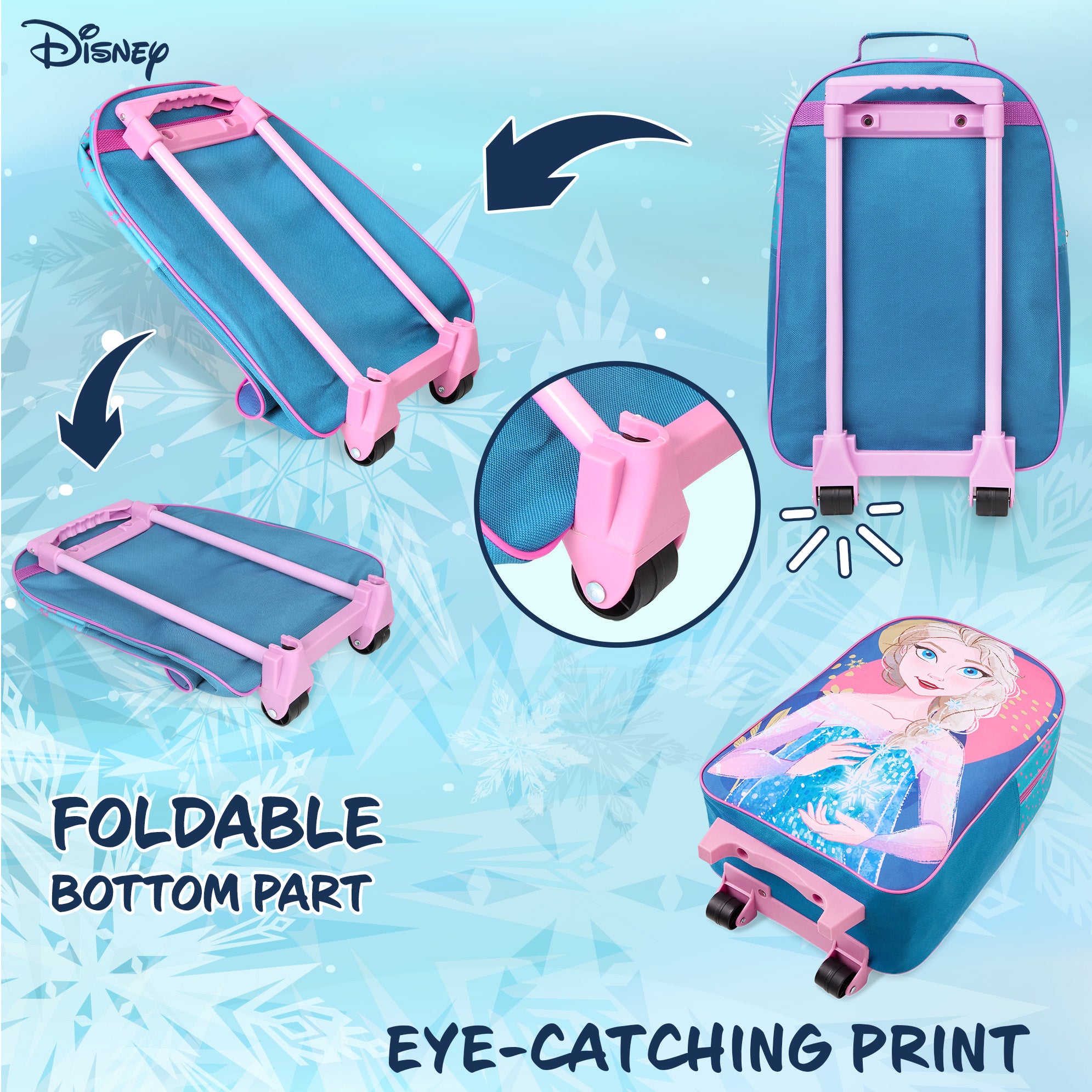 Disney Elsa Suitcase for Girls Carry On Travel Bag with Wheels  - Frozen - Get Trend