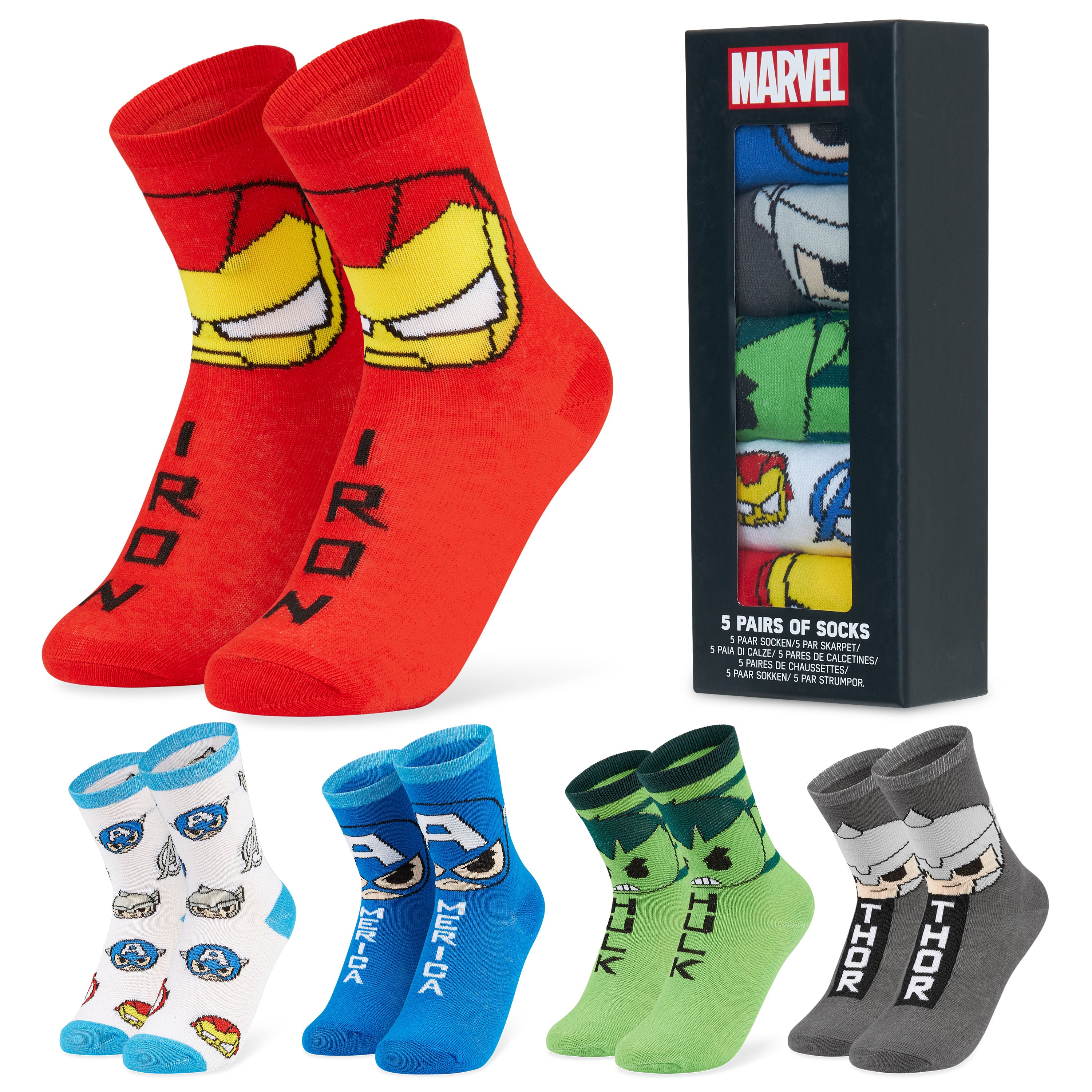 Marvel Spiderman Socks Boys 5 Pack Teens Soft Calf Length Socks - Get Trend