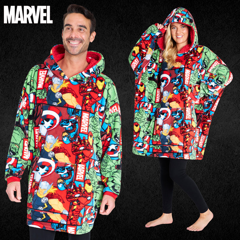 Marvel Oversized Hoodie Blanket for Men -  Marvel AOP - Get Trend