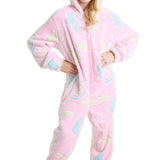 CityComfort Glow in The Dark Onesie Kids Onesies for Girls Rainbow Unicorn Pyjamas - Get Trend
