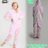 CityComfort Glow in The Dark Onesie Kids Onesies for Girls Rainbow Unicorn Pyjamas - Get Trend